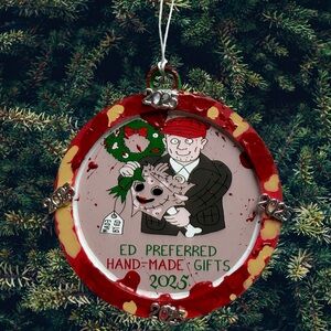 Hand-Painted 3.5” Christmas Ornament – “Ed Preferred Hand-Made Gifts”2025